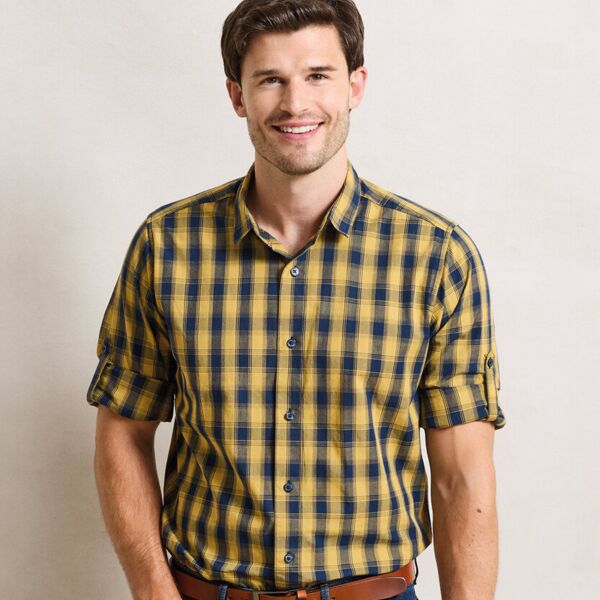 Mulligan check cotton long sleeve shirt Thumbnail